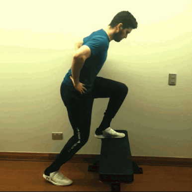 Salto unilateral en cajon o step jump